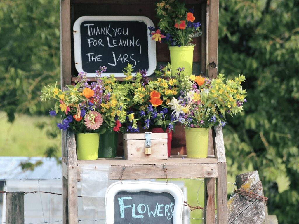 flower stand- business ideas for kids