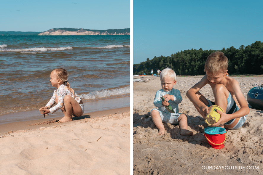 kids playing on the beach - activities in Traverse City