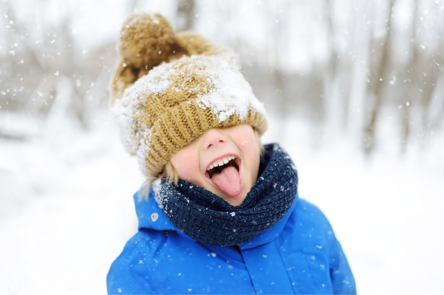 boy outside in snow