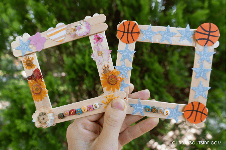 homemade picture frames - summer activities for kids 